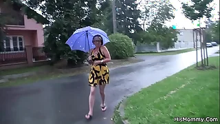 Mature mom and teen lesbian toying each other